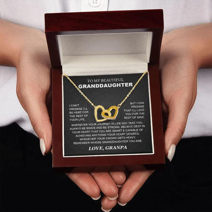 Granddaughter - Grandpa - Love You For The Rest Of Mine - Interlocking Hearts Necklace - Charming Present