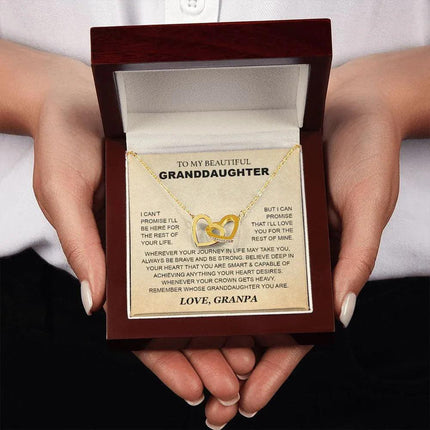 Granddaughter - Grandpa - Love You For The Rest Of Mine - Interlocking Hearts Necklace - Charming Present