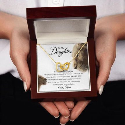 Daughter - Mom - Never Forget That I Love You - Interlocking Hearts Necklace - Charming Present