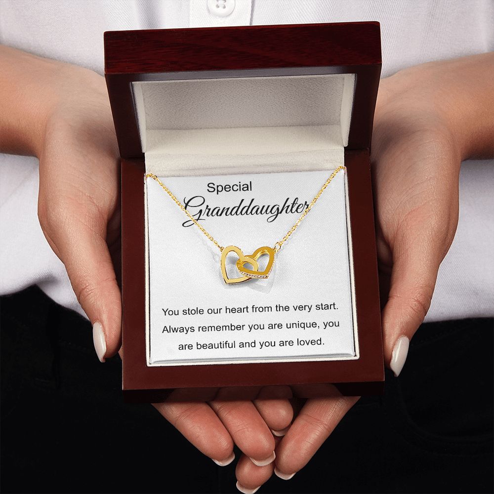 Special Granddaughter - You Are Beautiful - Interlocking Hearts Necklace