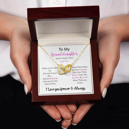 Granddaughter - I Love You Forever - Interlocking Hearts Necklace - Charming Present
