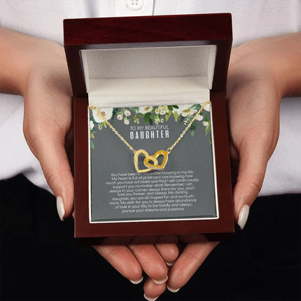 Daughter - Love You Forever And Always - Interlocking Hearts Necklace - Charming Present