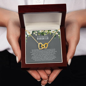 Daughter - Love You Forever And Always - Interlocking Hearts Necklace