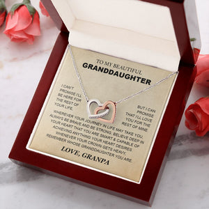 Granddaughter - Grandpa - Love You For The Rest Of Mine - Interlocking Hearts Necklace