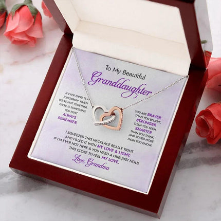 Granddaughter - Grandma - My Love And Light - Interlocking Hearts Necklace - Charming Present