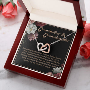 Granddaughter - Sharing Hugs And Kisses - Interlocking Hearts Necklace