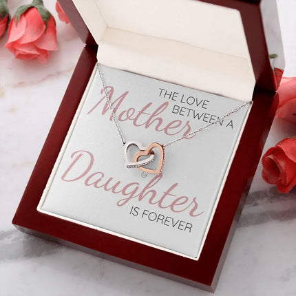The Love Between a Mother & Daughter Is Forever - Interlocking Hearts Necklace - Charming Present