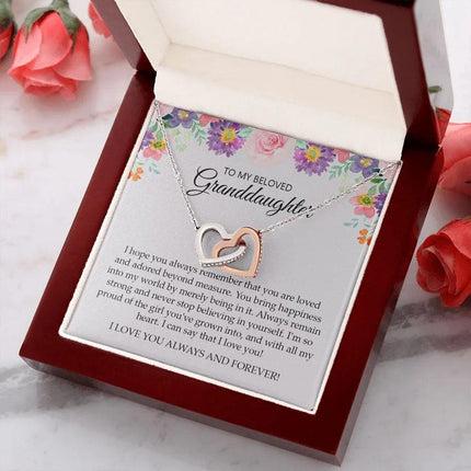 Granddaughter - I Love You Always And Forever - Interlocking Hearts Necklace - Charming Present