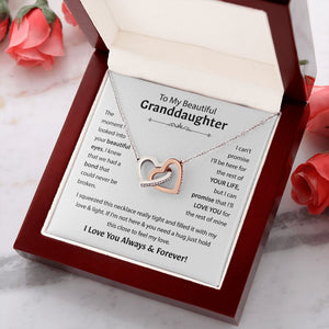 Beautiful Granddaughter - I'll Love You For The Rest Of Mine - Interlocking Hearts Necklace