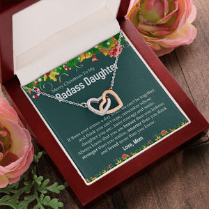 Badass Daughter - Merry Christmas - Interlocking Hearts Necklace