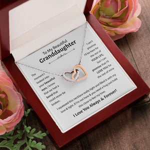 Beautiful Granddaughter - I'll Love You For The Rest Of Mine - Interlocking Hearts Necklace