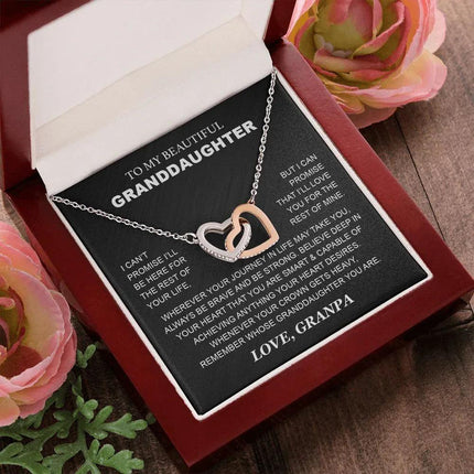 Granddaughter - Grandpa - Love You For The Rest Of Mine - Interlocking Hearts Necklace - Charming Present