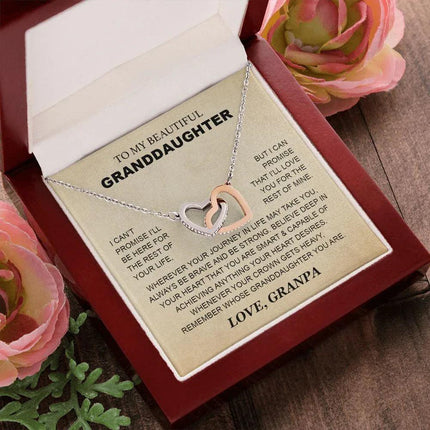 Granddaughter - Grandpa - Love You For The Rest Of Mine - Interlocking Hearts Necklace - Charming Present