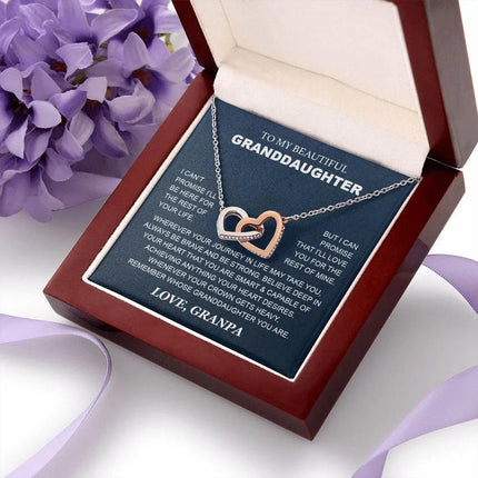 Granddaughter - Grandpa - Love You For The Rest Of Mine - Interlocking Hearts Necklace - Charming Present