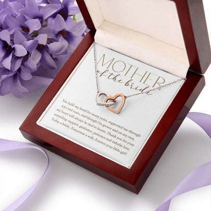Mother Of The Bride - Forever Your Little Girl - Interlocking Hearts Necklace SO176T - Charming Present