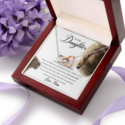 Daughter - Mom - Never Forget That I Love You - Interlocking Hearts Necklace - Charming Present