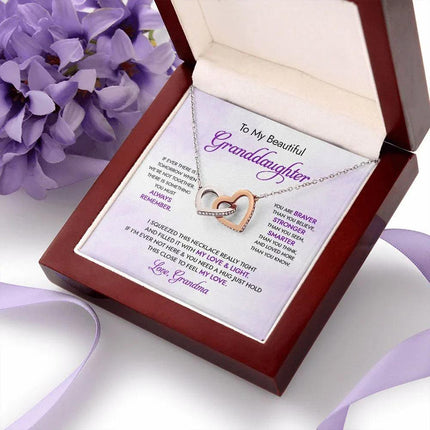 Granddaughter - Grandma - My Love And Light - Interlocking Hearts Necklace - Charming Present