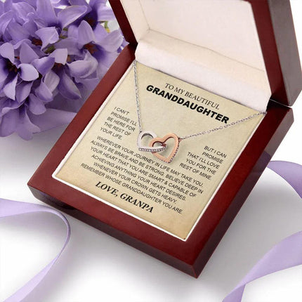 Granddaughter - Grandpa - Love You For The Rest Of Mine - Interlocking Hearts Necklace - Charming Present