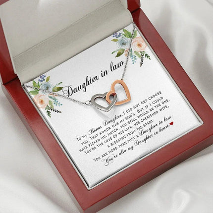 Daughter In Law - You Are Also My Daughter In Heart - Interlocking Hearts Necklace SO167V - Charming Present