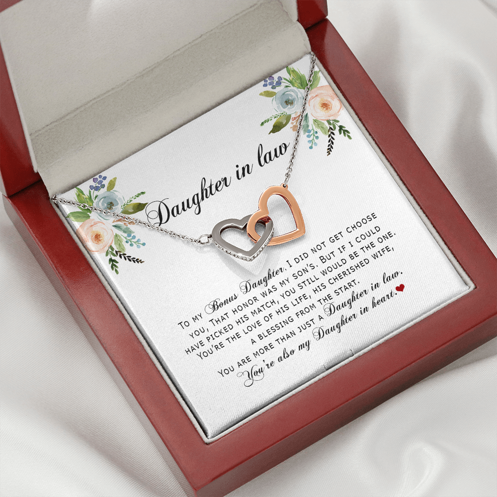 Daughter In Law - You Are Also My Daughter In Heart - Interlocking Hearts Necklace SO167V