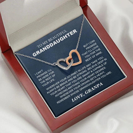 Granddaughter - Grandpa - Love You For The Rest Of Mine - Interlocking Hearts Necklace - Charming Present