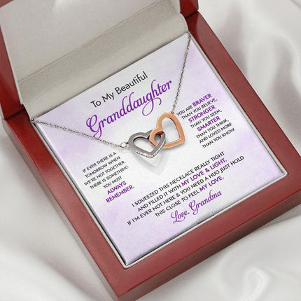 Granddaughter - Grandma - My Love And Light - Interlocking Hearts Necklace - Charming Present
