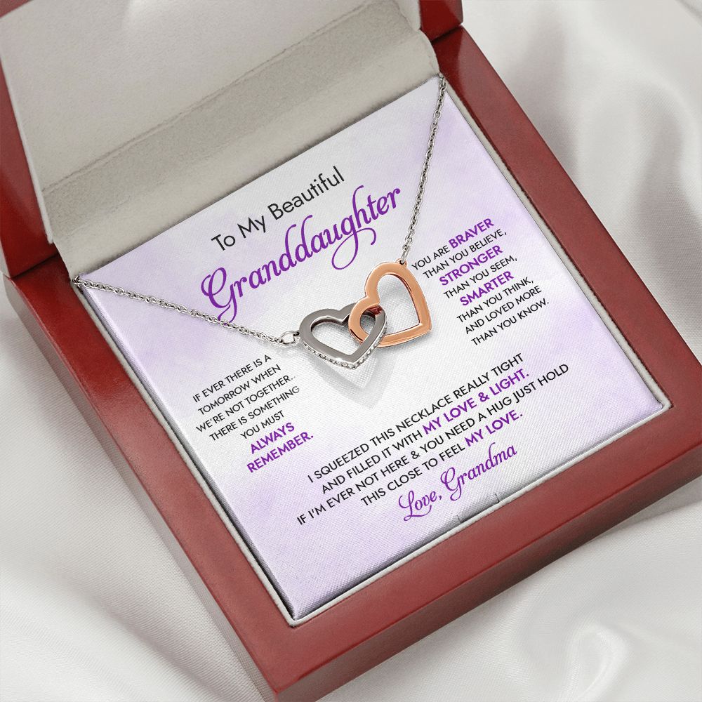 Granddaughter - Grandma - My Love And Light - Interlocking Hearts Necklace