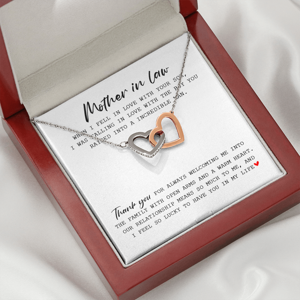 Mother In Law - Thank You For Always Welcoming Me - Interlocking Hearts Necklace SO175T