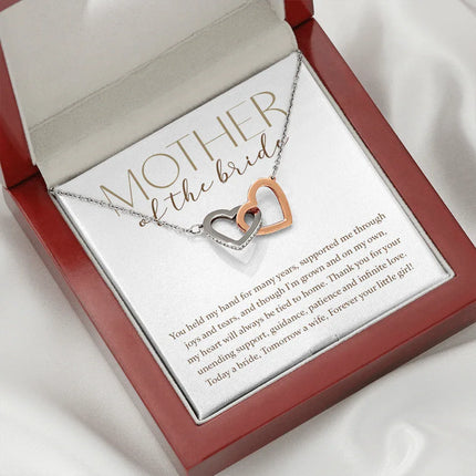 Mother Of The Bride - Forever Your Little Girl - Interlocking Hearts Necklace SO176T - Charming Present