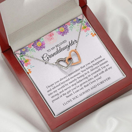Granddaughter - I Love You Always And Forever - Interlocking Hearts Necklace - Charming Present