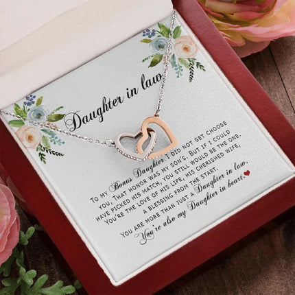 Daughter In Law - You Are Also My Daughter In Heart - Interlocking Hearts Necklace SO167V - Charming Present