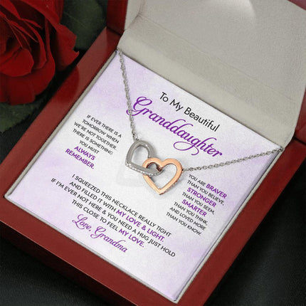 Granddaughter - Grandma - My Love And Light - Interlocking Hearts Necklace - Charming Present