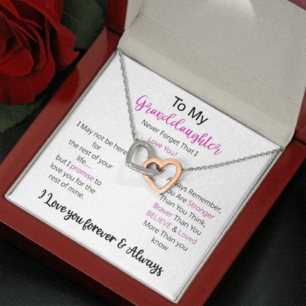 Granddaughter - I Love You Forever - Interlocking Hearts Necklace - Charming Present