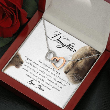 Daughter - Mom - Never Forget That I Love You - Interlocking Hearts Necklace - Charming Present