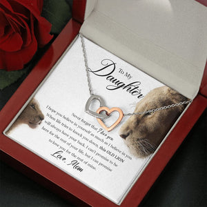 Daughter - Mom - Never Forget That I Love You - Interlocking Hearts Necklace