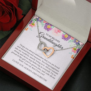 Granddaughter - I Love You Always And Forever - Interlocking Hearts Necklace