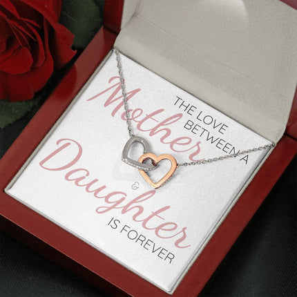 The Love Between a Mother & Daughter Is Forever - Interlocking Hearts Necklace - Charming Present