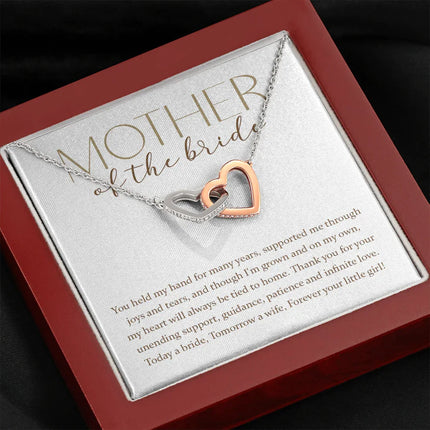 Mother Of The Bride - Forever Your Little Girl - Interlocking Hearts Necklace SO176T - Charming Present
