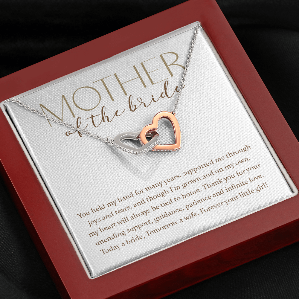 Mother Of The Bride - Forever Your Little Girl - Interlocking Hearts Necklace SO176T