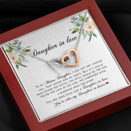 Daughter In Law - You Are Also My Daughter In Heart - Interlocking Hearts Necklace SO167V - Charming Present