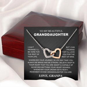 Granddaughter - Grandpa - Love You For The Rest Of Mine - Interlocking Hearts Necklace