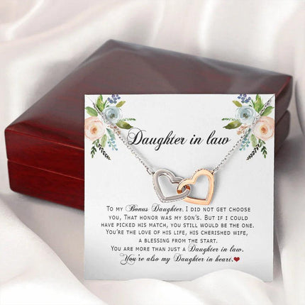 Daughter In Law - You Are Also My Daughter In Heart - Interlocking Hearts Necklace SO167V - Charming Present