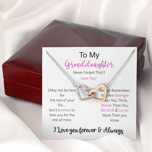 Granddaughter - I Love You Forever - Interlocking Hearts Necklace