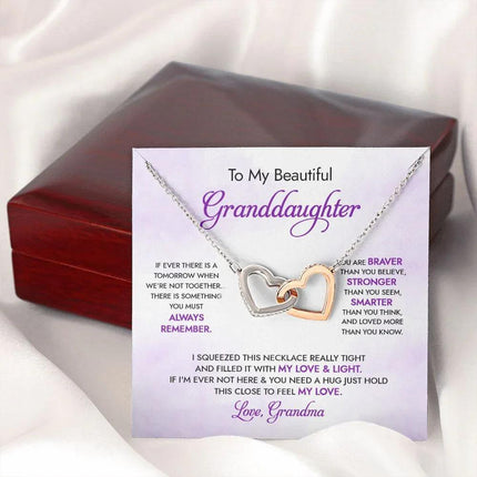 Granddaughter - Grandma - My Love And Light - Interlocking Hearts Necklace - Charming Present