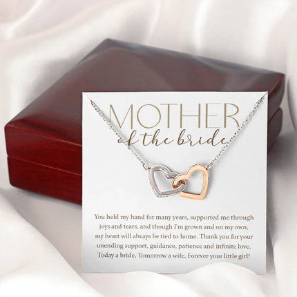 Mother Of The Bride - Forever Your Little Girl - Interlocking Hearts Necklace SO176T - Charming Present