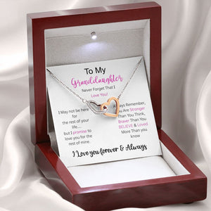 Granddaughter - I Love You Forever - Interlocking Hearts Necklace