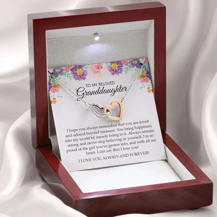 Granddaughter - I Love You Always And Forever - Interlocking Hearts Necklace - Charming Present