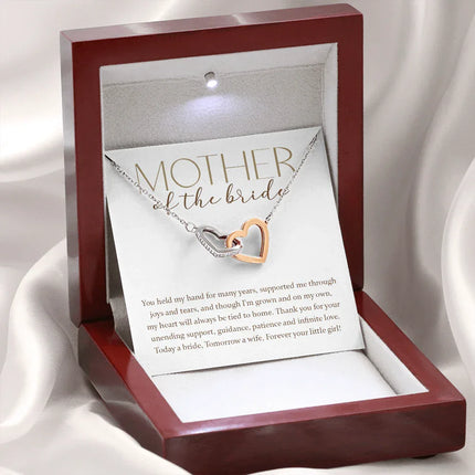 Mother Of The Bride - Forever Your Little Girl - Interlocking Hearts Necklace SO176T - Charming Present