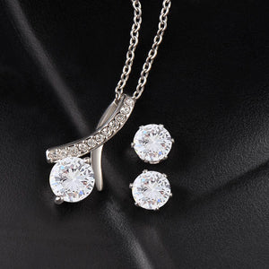Daughter In Law - I Will Forever Love You - Alluring Beauty Necklace + CZ Earrings