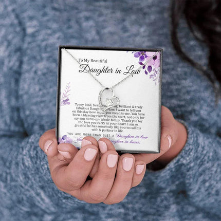 Daughter In Law - How Much You Mean To Me - Forever Love Necklace - Charming Present